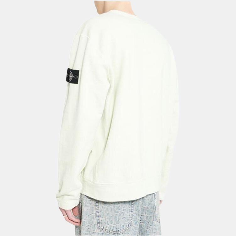 STONE ISLAND Plano de Ciclo Fechado SS24 Raro Etiqueta Branca Cor Sólida Pulôver Gola Redonda Manga Longa Moletom Casual Masculino sweatshirt Verde 8015617T3-V0051