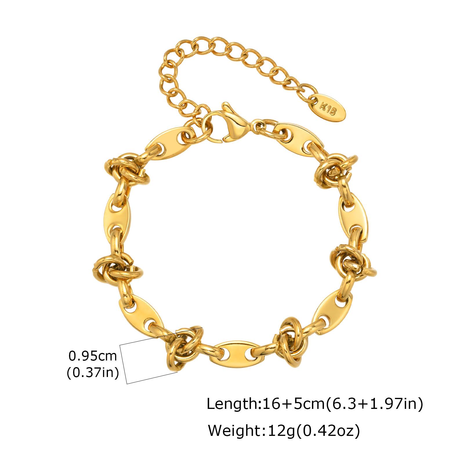 Vnox Stainless Steel Stackable Chain Bracelet, Gold Plated Handmade Adjustable Chain, Women s Hand Jewelry Gifts