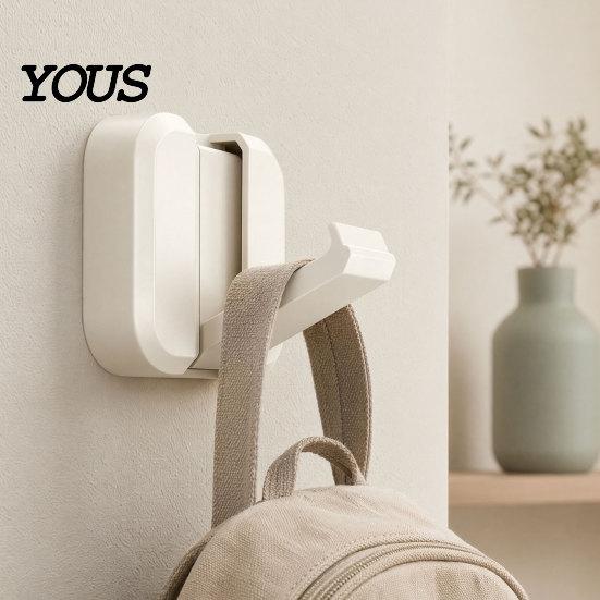 Space Saving Door Hooks Over The Hanger Hooks, Foldable No Drilling Adhesive Coat Rack, Wall Organizer, for Coats Bags Towels Scarves Keys