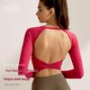 Damen Langarm Yoga Top - High-End, Sexy, Schöner Rücken für Laufen, Pilates und Fitness (Herbst Winter)