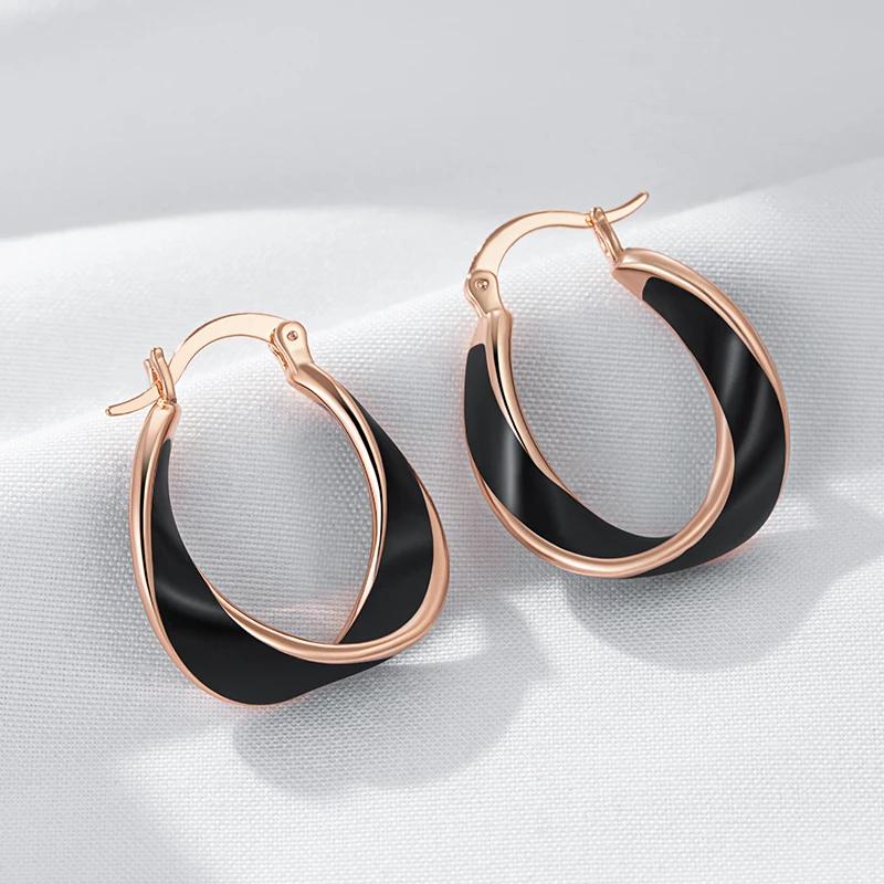 Σκουλαρίκια Mobius Strip με χρυσό κλιπ για γυναίκες Μαύρο Λευκό Κόκκινο Πράσινο Σμάλτο Αξεσουάρ μόδας Κοσμήματα