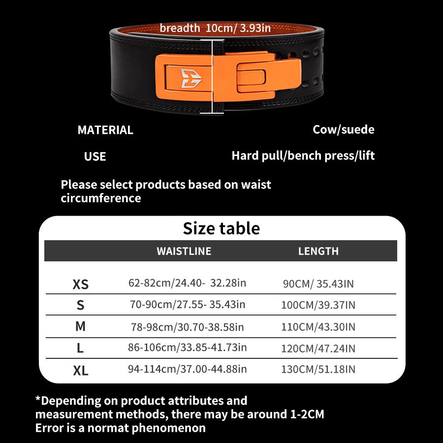 Durable And Safe Adjustable Weightlifting Belt Lever Powerlifting Beltgym Barbellsquat Deadlift Waist Support Strength Training Lumbar Brace