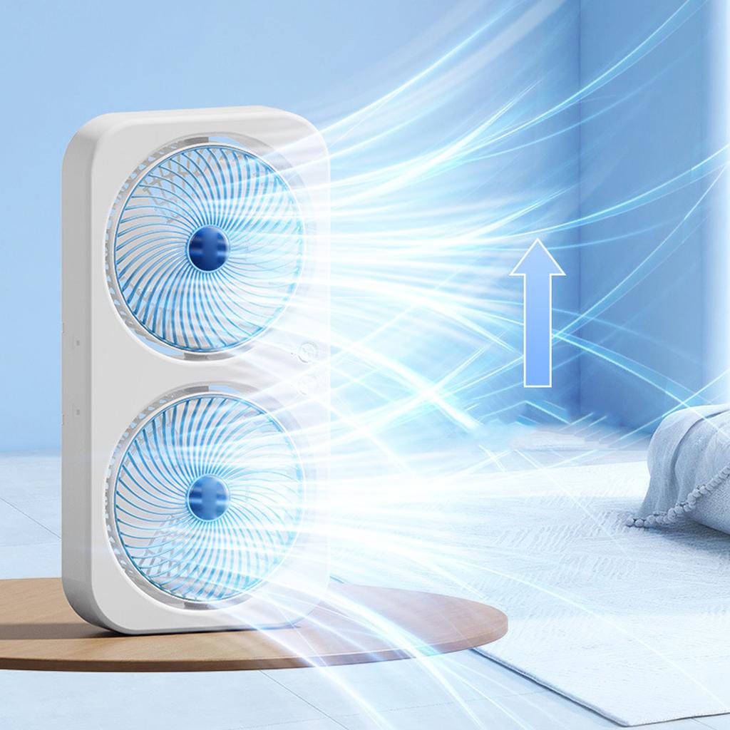 Tabletop Fan Air Circulation Fan Portable Dual Use Rechargeable Brushless Motor Multi Speed Adjustable with USB Cable for Home