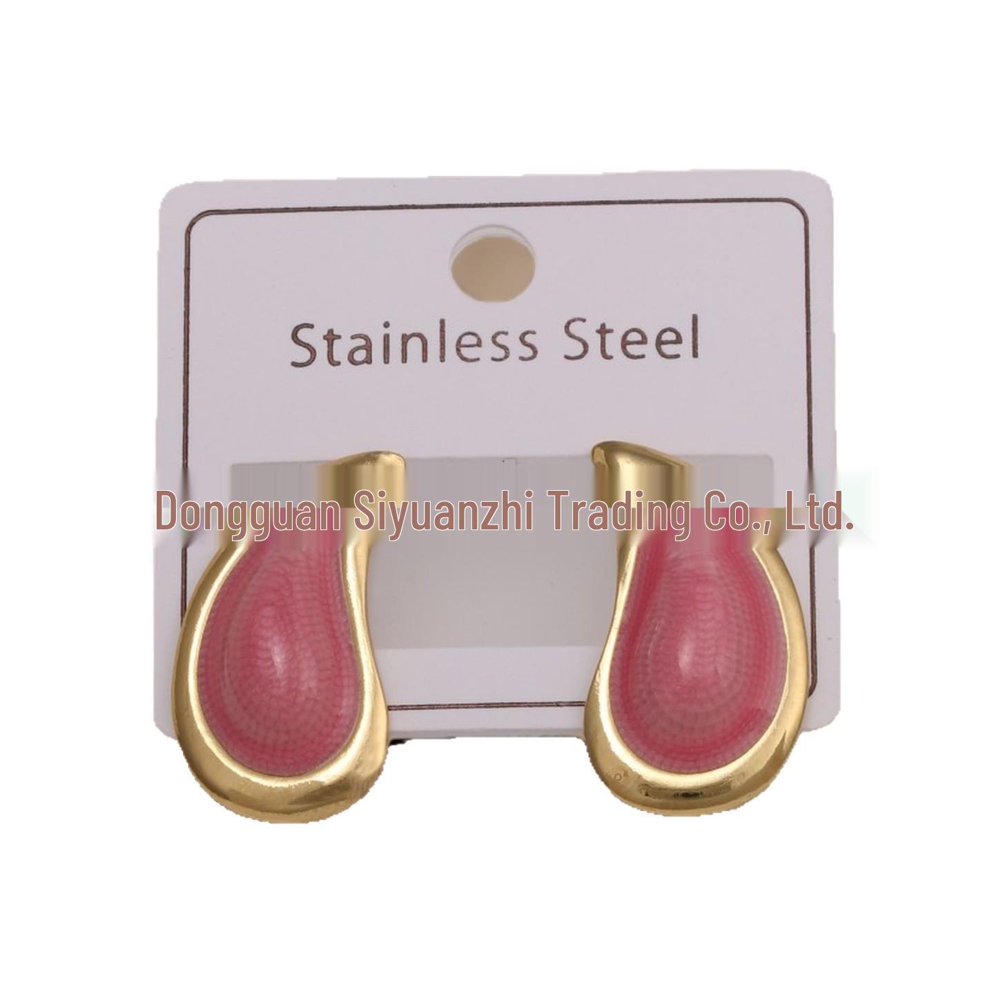 

Simple Stainless Steel Retro Water Drop Earrings светло-зеленый
