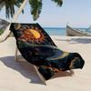 Retro sun, moon and star pattern polyester microfiber beach towel is highly absorbent, suitable for swimming and beach outings