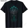 Classic Tree of Life Yin Yang Design T-Shirt Man's T-shirt Leisure T Shirt Kawaii Men Clothing Cotton Beach Short Sleeve