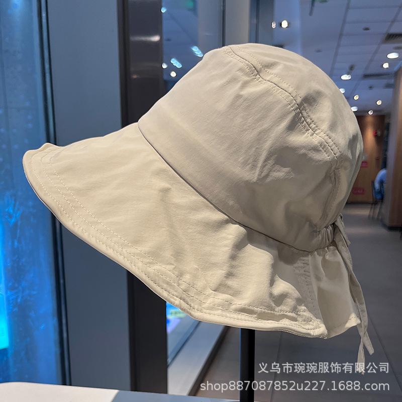 Bow big brim basin hat new fisherman hat children sweet versatile student fashion breathable sun hat