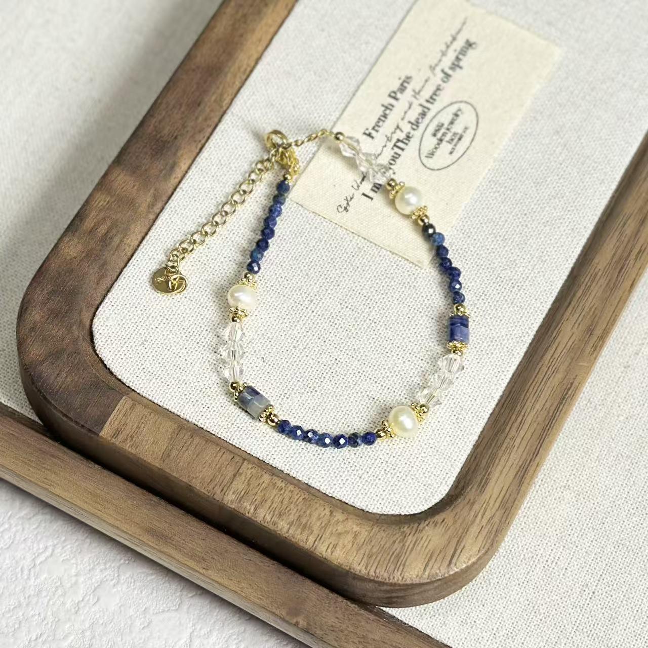 Retro Natural Stone & Freshwater Pearl Necklace - High-End Clavicle Chain for Women