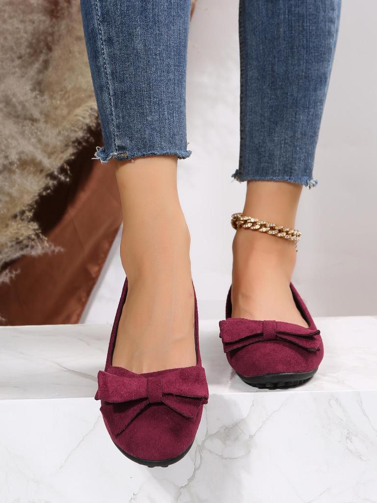 Mocasini de damă ușori mărime mare cu talpă moale și fundă - Pantofi confortabili antiderapanți pentru primăvara și toamna 2025