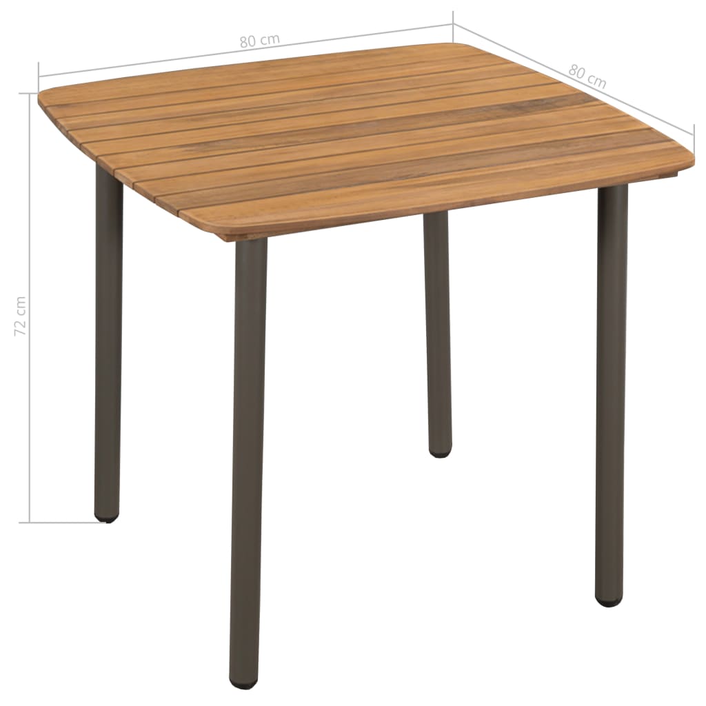 vidaXL Couchtisch 80x80x72 cm Massivholz Akazie und Stahl