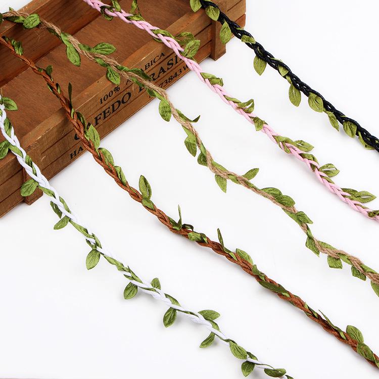 Forest Style Hemp Rope Vine with Green Leaves - Eco-Friendly DIY Kindergarten Decorations