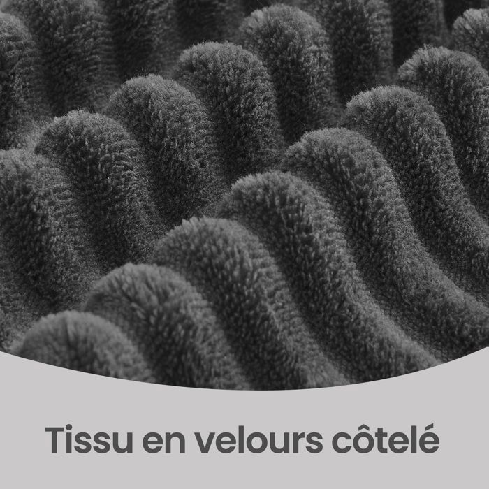 VASAGLE Canapé Compressé Fixe d’Angle, Canapé 3 Places Sans Montage, Grande Méridienne Droite, pour Salon ou Chambre, Gris