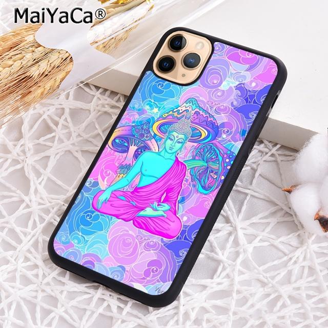 Neon Psychedelic Trippy Buddha Art Phone Case For iPhone 17 Air 16 Pro Max 15 14 Plus 12 13 Shell Cover Coque