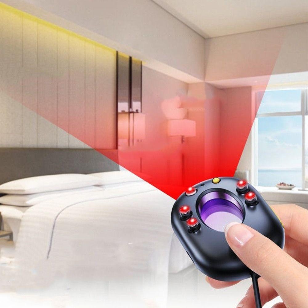 Mini Infrared Signal Detector LED Light Security Alarm Detector Anti-Peeping Detector  Office