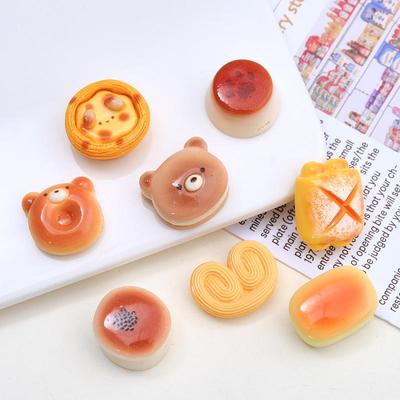 Cartoon Bear Bread Resin Accessories: DIY Jewelry, Hairpins, Shoe Buckles, and Cream Glue Decor