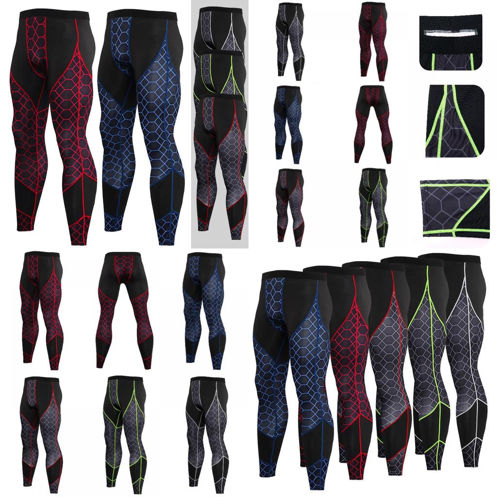 Men's Printed Spliced Fitness Pants Quick-drying Milk Silk Fabric Animal Pattern Suitable For All Seasons
