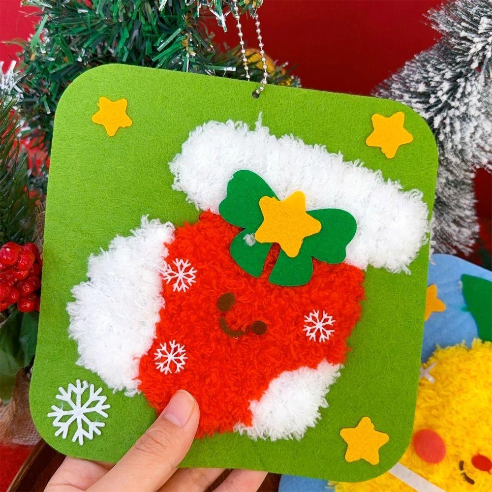 Non-Woven Fabric Christmas Sewing Kit Beginner Friendly Fun Threading Christmas Sewing Projects Handicrafts DIY Embroidery Kit