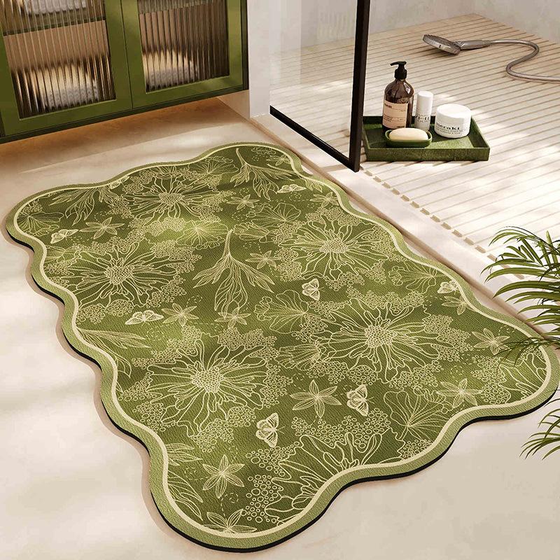 Bathroom Floor Mat Green Forest Style Bathroom Floor Mat Absorbent Quick Drying Anti Slip Mat