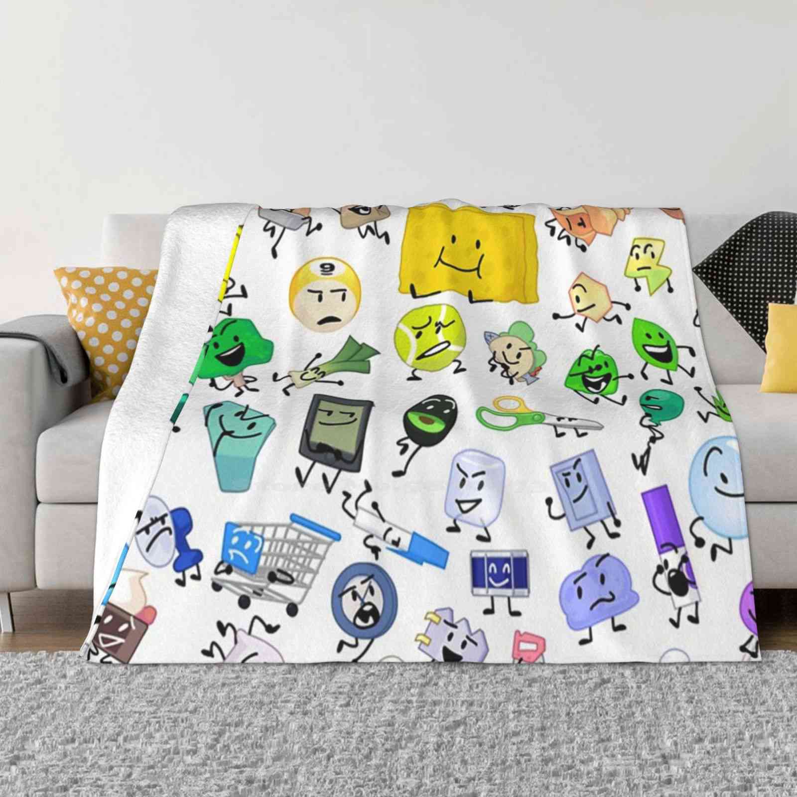 Bfb и Tpot Полный состав Печать Модный Мягкий Теплый Фланелевый Плед Тренд Битва за Остров Мечты Битва за Bfdi Битва за Bfb 30x40in