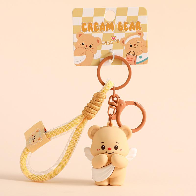 Authentic Cartoon Bear Keychain Doll Backpack Pendant - Perfect Ornament or Christmas Gift