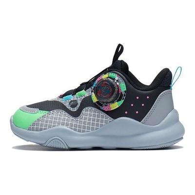 Li Ning Kinder Yu Lei Bequeme Vielseitige Stoßdämpfende Freizeitschuhe Kinder Freizeitschuhe Schwarz Grün YKNS098-13