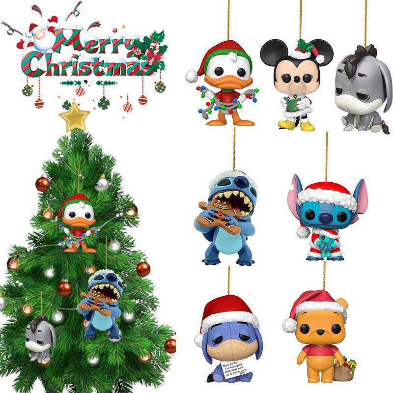 Festive 3.1in Acrylic Christmas Stitch Winnie Pendant Xmas Tree Decoration