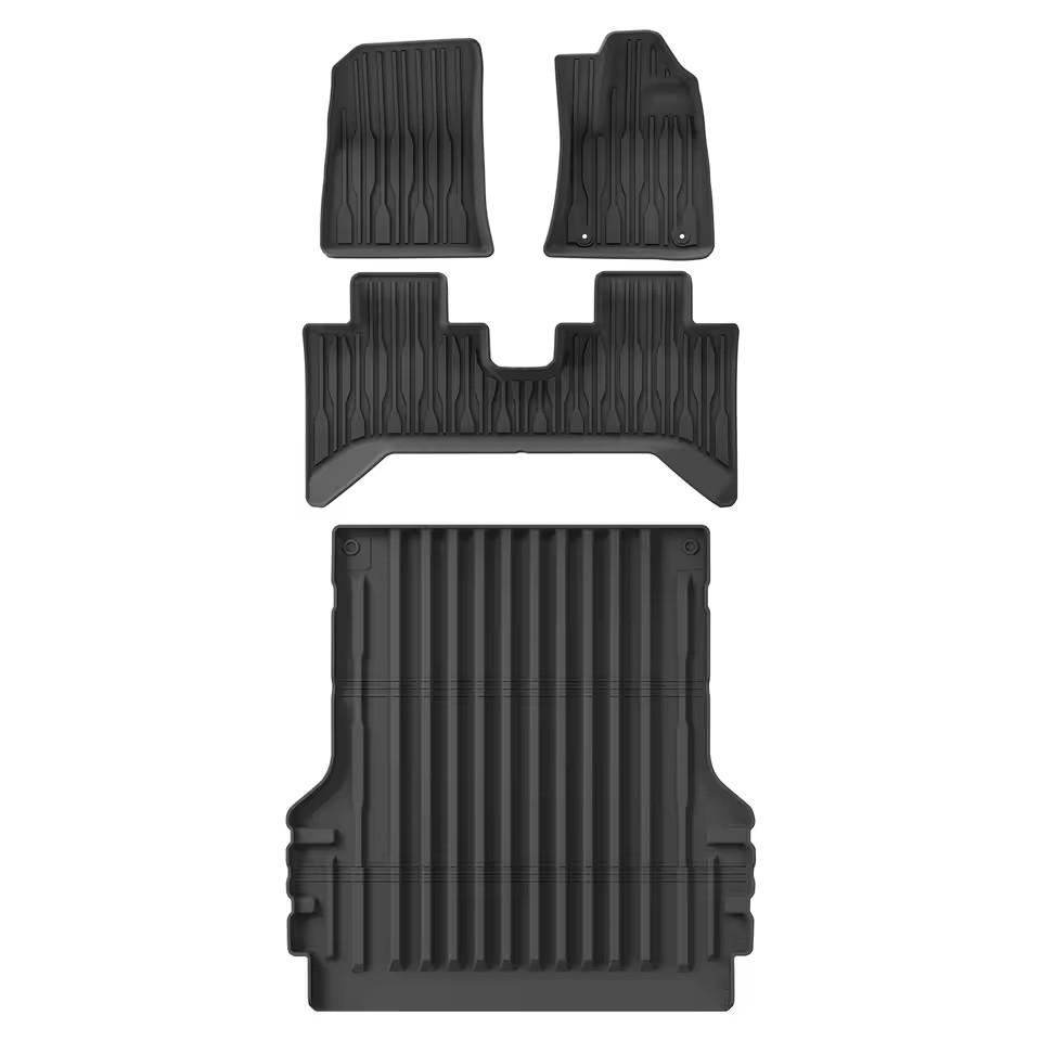 LUCKEASY for BYD SHARK 2025 2025 Car Floor Mats TPE Waterproof Foot Pad Auto Pickup Interior Accessories Cargo Liner Trunk Mat