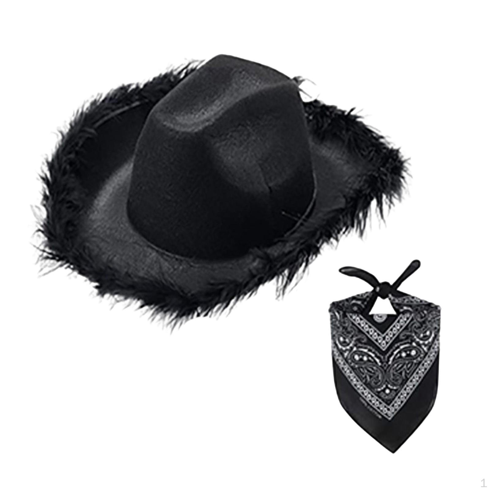 

Classic Western Feather Cowboy Hat for Kids Party Role Play Black Square Towel