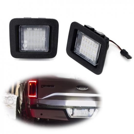 White Full LED License Plate Lamps For 2015- Ford F150 & Ford 2017-20 Raptor
