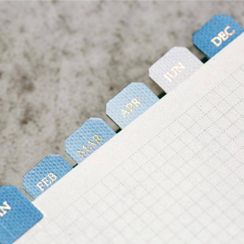 10 Sheets Adhesive Monthly Planner Tabs Monthly Plan Stickers Index Sticker Decorative Calendar Adhesive Index