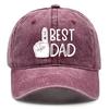 White Palm "1# BEST DAD" Printed Baseball Cap Adjustable Fashion Baseball Hat Solid Color All Season Sun Hat For Casual Wear