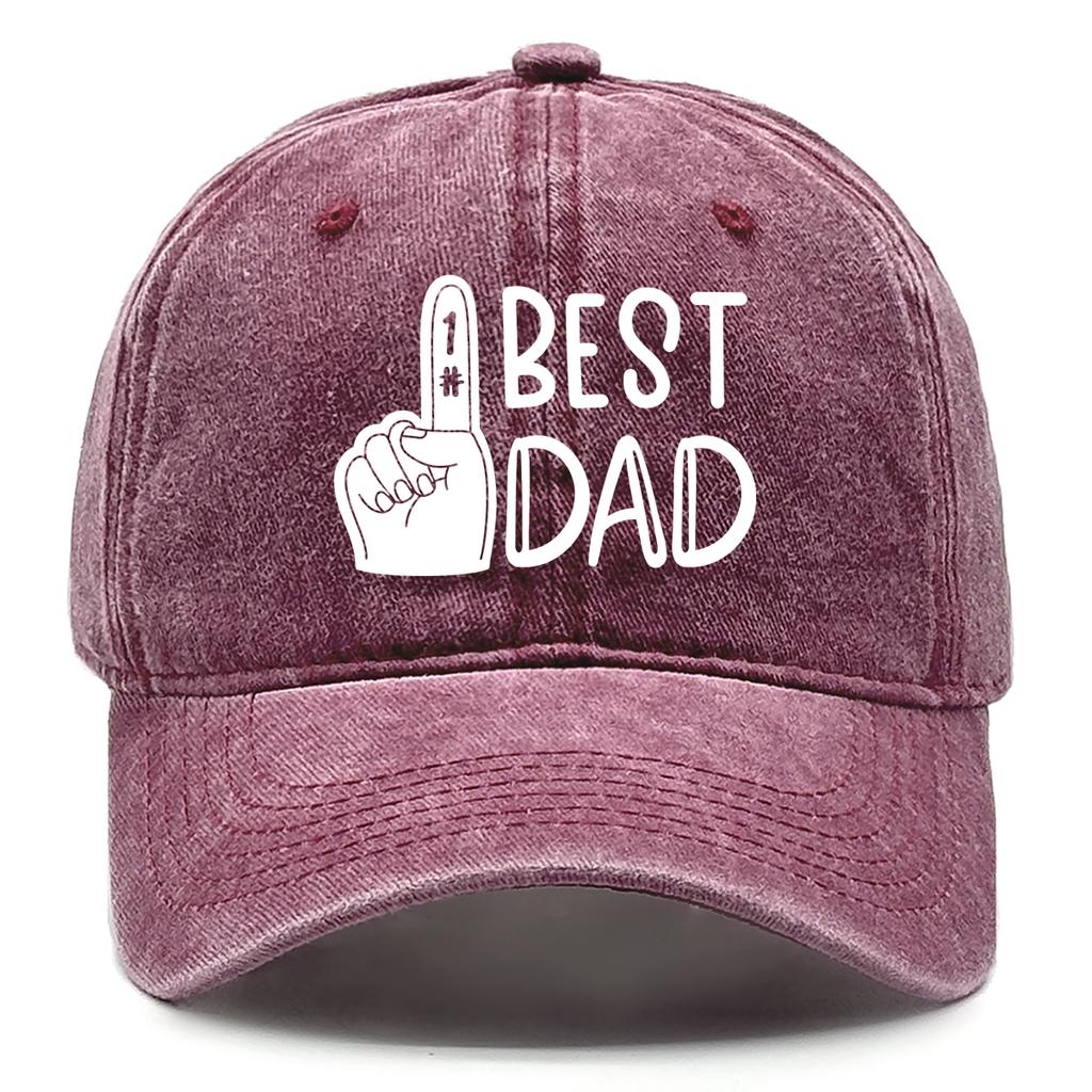 White Palm "1# BEST DAD" Printed Baseball Cap Adjustable Fashion Baseball Hat Solid Color All Season Sun Hat For Casual Wear