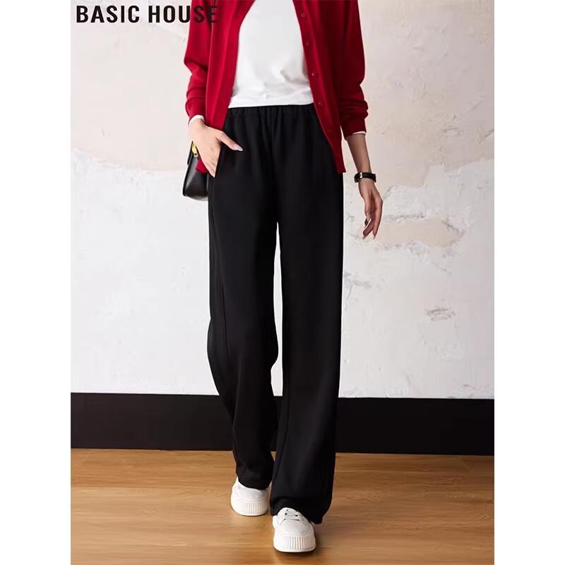 Basic House Women s High-Waist Wide-Leg Pants M
