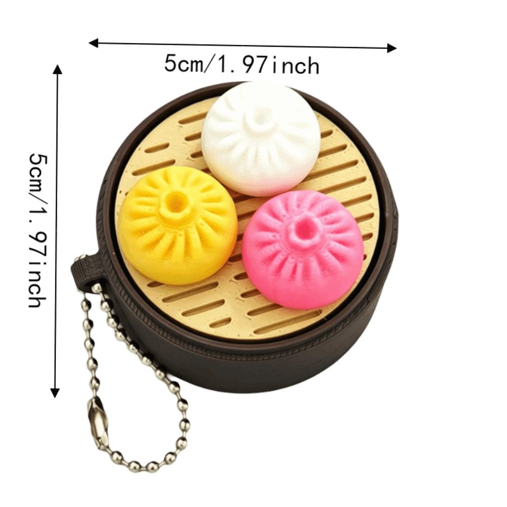 Bun Keyboard Push Button Sensory Spinning Top Fidget Clicker Keychain Party Favor Gift