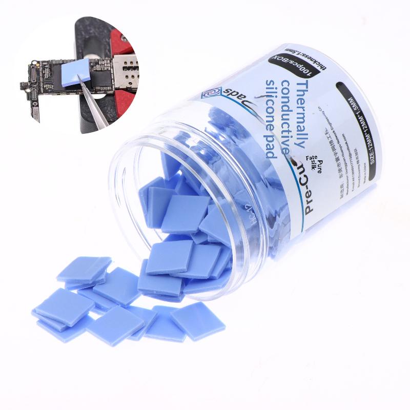 Thermal Insulating Silicone Sheet 100Pcs CPU IC GPU Precut Repair Mat For Professional Electronics Maintenance