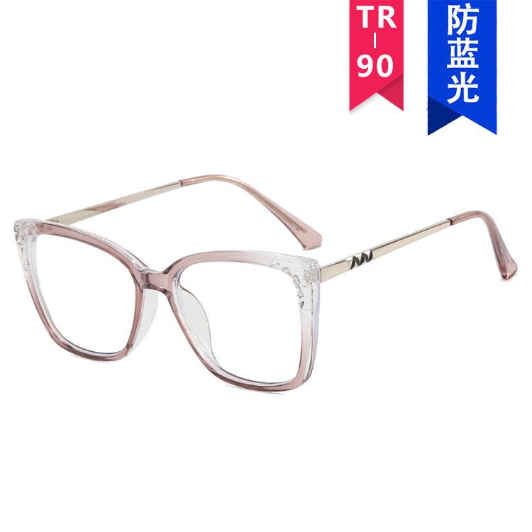 European and American cat eye Internet celebrity anti-blue light glasses frame new TR women ins retro flat light