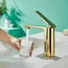 Tuqiu Gold Bathroom Faucet Gray Bathroom Basin Faucet Cold And Hot Water Mixer Sink Tap Single Handle Deck Mounted Tap