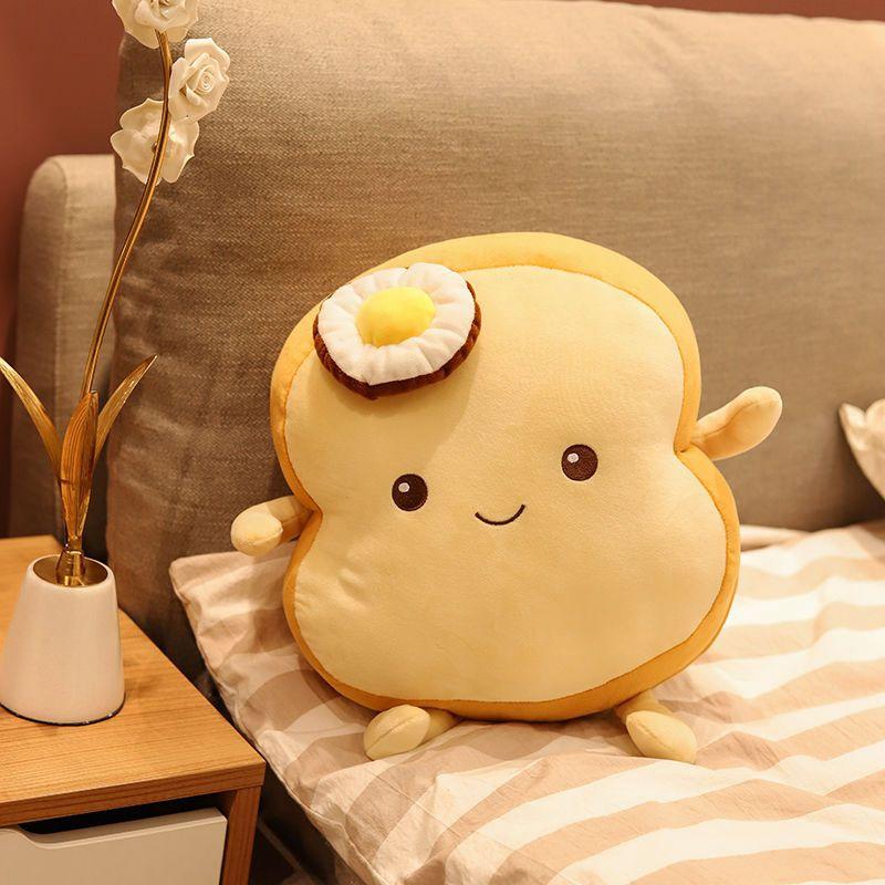 25cm Schattig Japans-Stijl Toast Brood Pluche Speelgoed Gepocheerd Ei Verzachtend Slaapkussen Zachte Pop Een Perfect Cadeau Voor Kinderen 25cm
