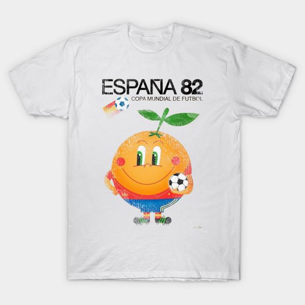 

Men Black Print T-shirt Espana 82 No-Cut Transfer Paper Print Cotton Tshirt S белый