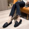 Fashion Crystal Bowknot Winter Shoes Women Furry Rabbit Fur Flats Woman Warm Plush Loafers Padded Cashmere Moccasins Fluffy Wool Shoes
