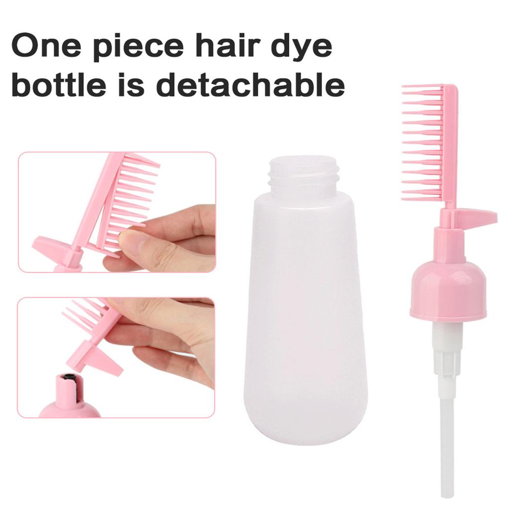 2 In 1 Hairs Dye Bottle with Comb Root Comb Applicator Bottle Hairs Dye Applicator Brush Hair Oil Applicator Bottle