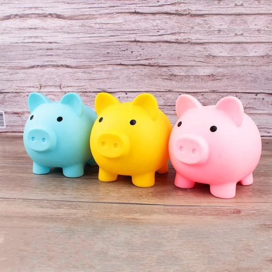 Cartoon Pig Vinyl Piggy Bank, Shatterproof Coin Cash Storage Container, Children Money Saving Box Decoration, Girls for Boys Girls