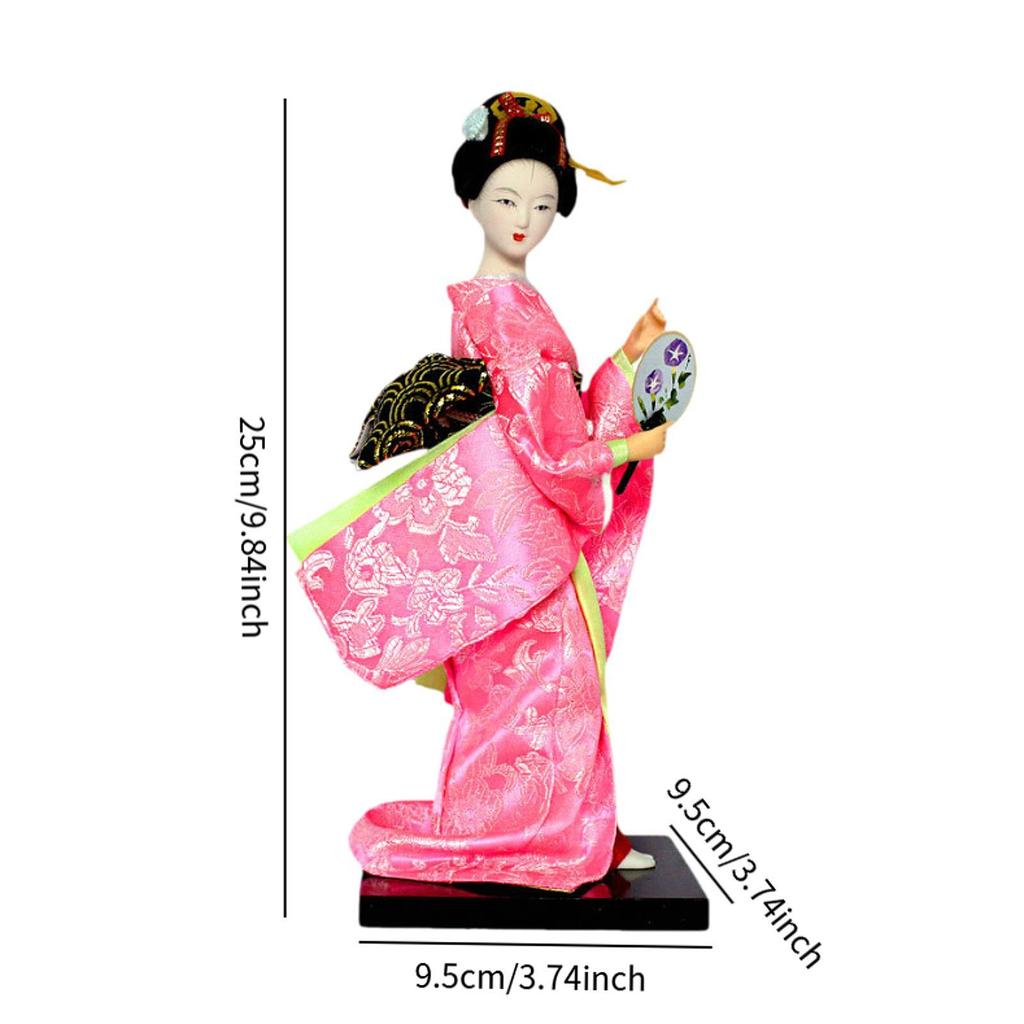 Japanese Kimono Doll Figure Centerpiece Desk Ornament Collectible Statue Lady