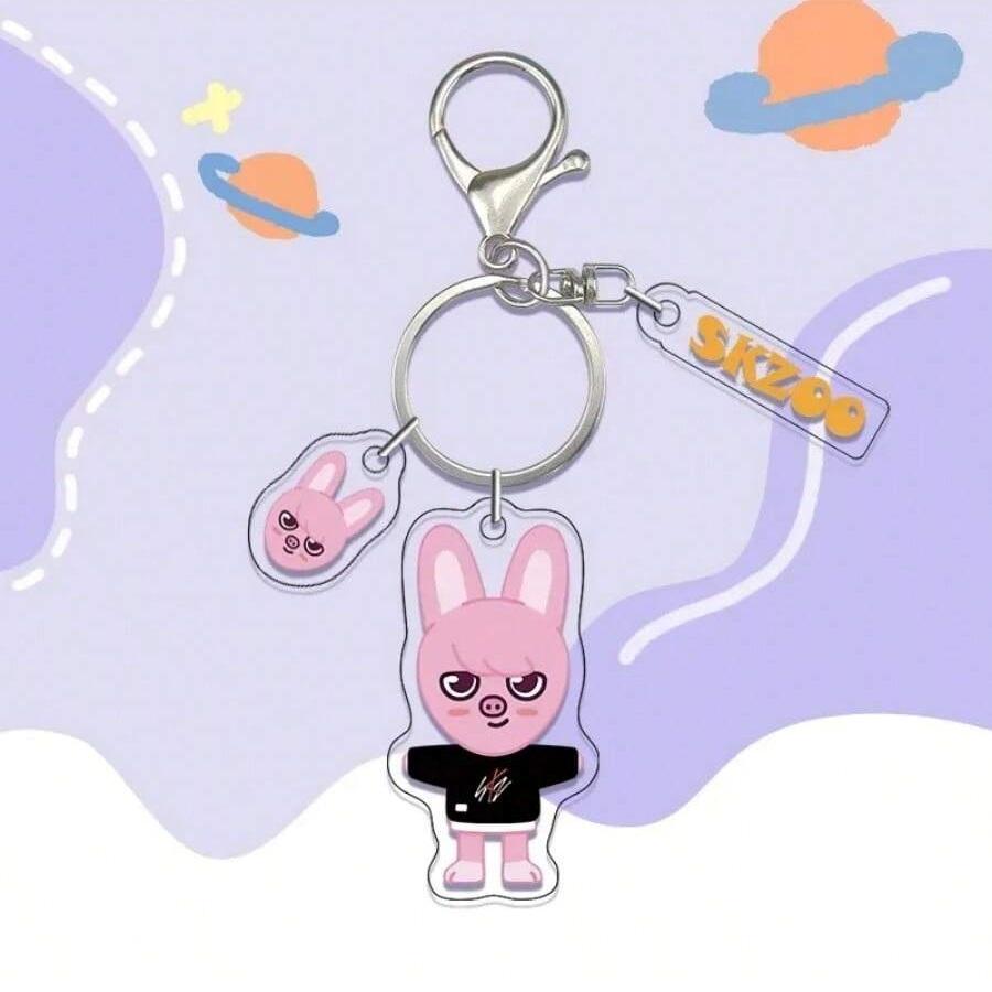 SKZ KPOP STAY peripheral keychain pendant acrylic double-sided pendant, trendy play hanging keychain pendantFan gifts