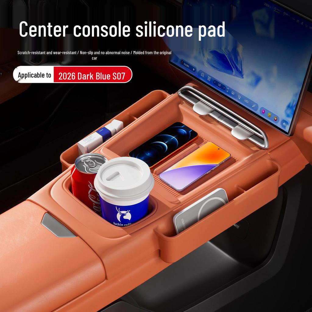 Wireless Charging Anti-slip Silicone Storage Mat for Changan Deepal S07 Console - Fits 26 Models
