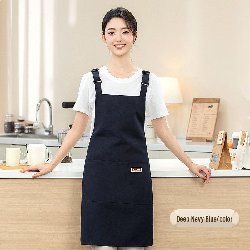 Custom Logo Waterproof Kitchen Apron - Embroidered, Oil-Proof, Long Waist Design for Catering