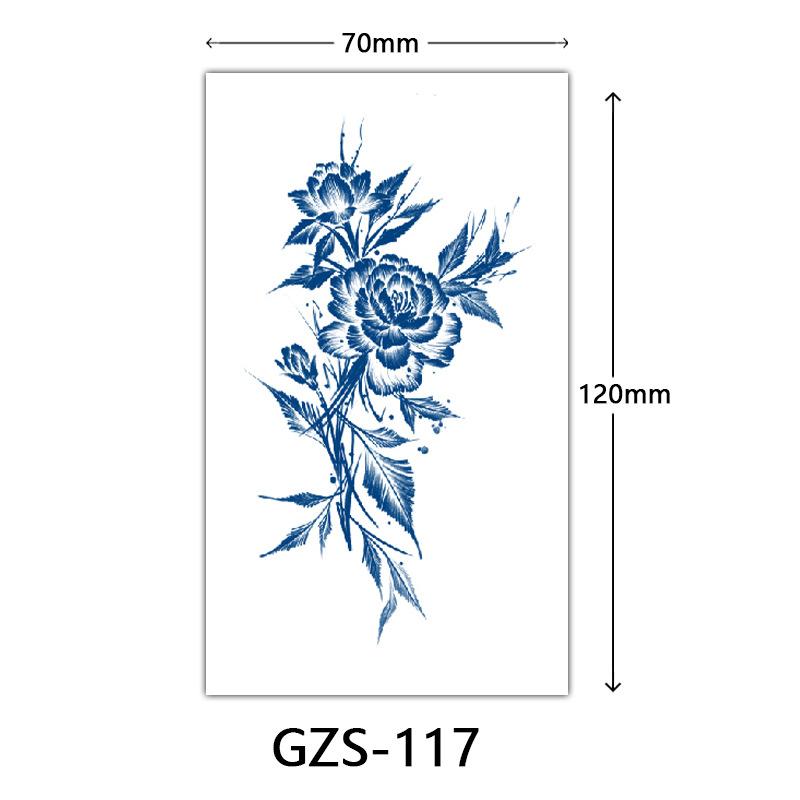 Flower Herbal Semi-Permanent Tattoo Sticker, Small Picture Juice Tattoo Sticker, Sweat-Proof Tattoo