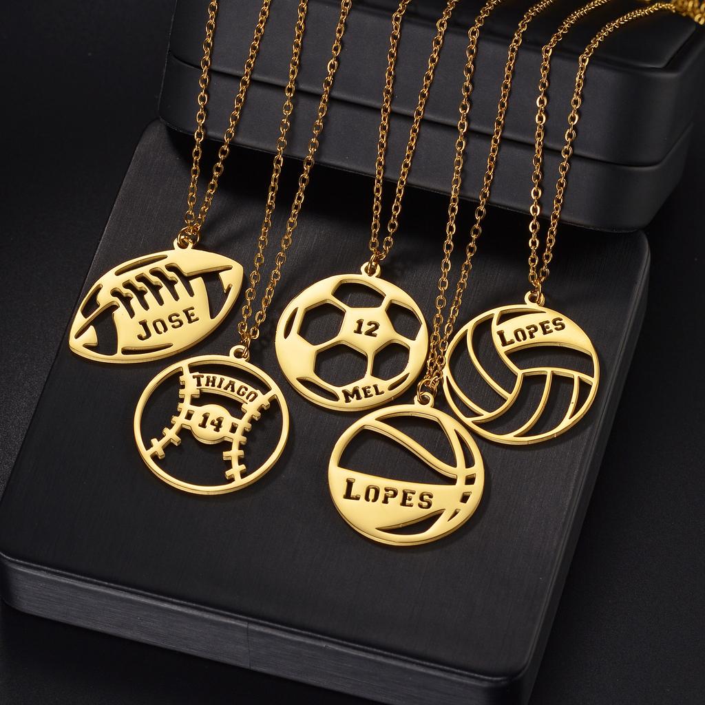 Collier Atoztide Personnalisé avec Nom pour Femmes Basket-ball avec Numéro Bijoux en Acier Inoxydable Chaîne Choker Cadeau d'Anniversaire Personnalisé