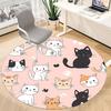 1pc Cat Pattern Office Round Area Rug, Under Office Chairs Bedroom Living Room Home Decor, Room Deco