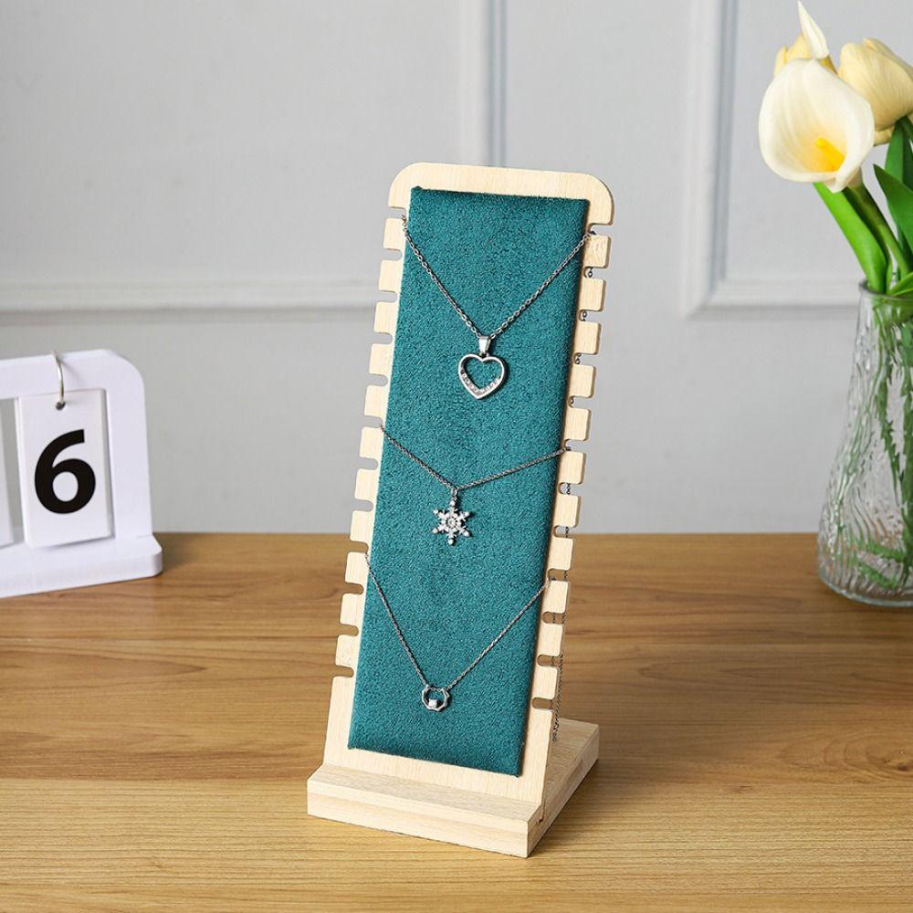 Wood Necklace Display Stand Square Wooden Storage Rack New Jewelry Organizer Jewelry